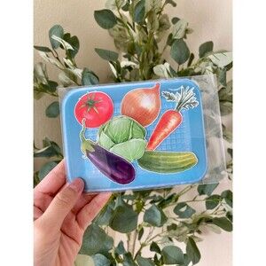 Whimsical Vegetable Sticker Set Watercolor Grocery Tray Stickers Eggplant